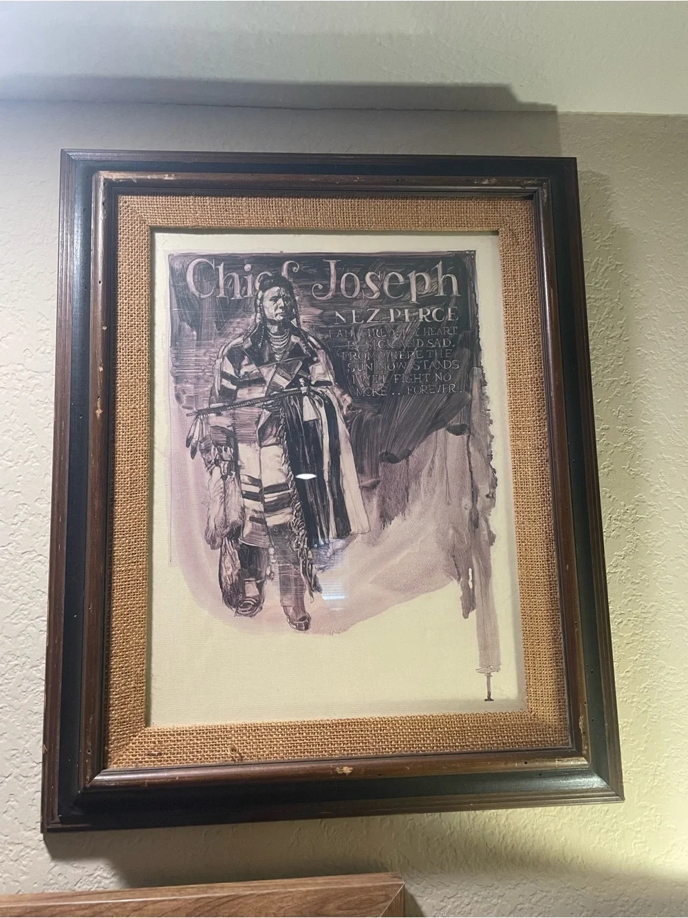 Two Framed Native American Portrait - Brown Frame